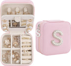Birthday Gifts For Women - Initial Jewelry Box, Travel Jewelry Case, Small Travel Organizer, Bridesmaid Gifts