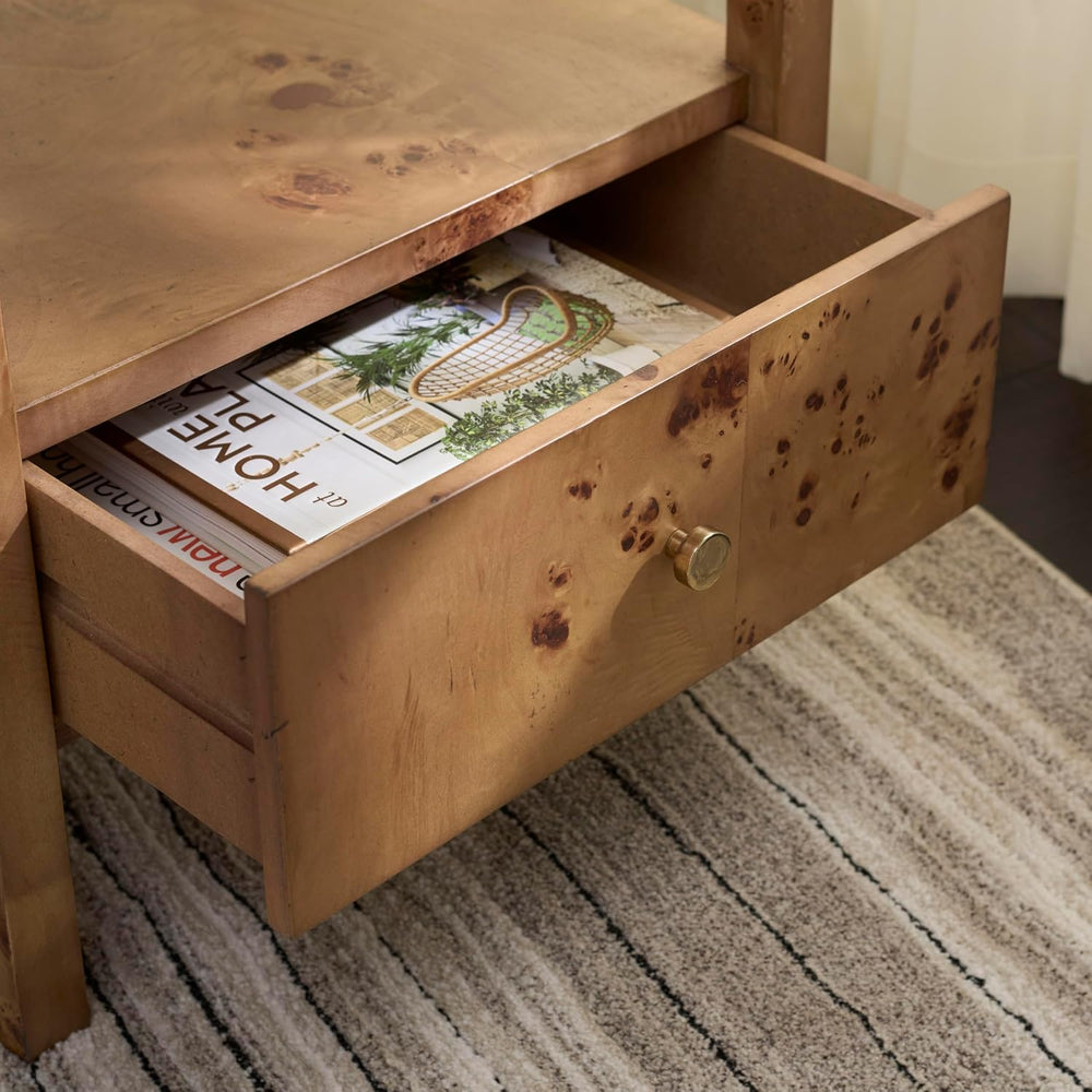 SAFAVIEH Home Collection - Willshine Natural Brown Accent Table, 1 Drawer Sid...
