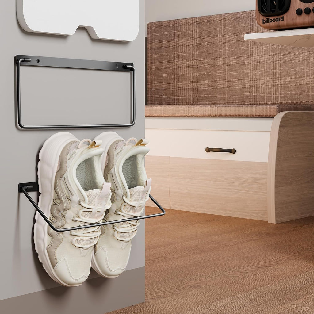 Foldable RV Shoe Rack - Wall Mounted Shoe Storage. | Car Shoe Holder Space Saver, Hanging Shoe Organizer for Various Shoes in Camping RV Travel, 2 Pack.