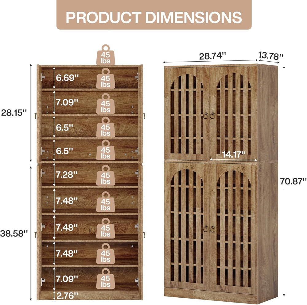 Tribesigns 70.86" Tall Kitchen Pantry Cabinet, Farmhouse Storage Cabinet...