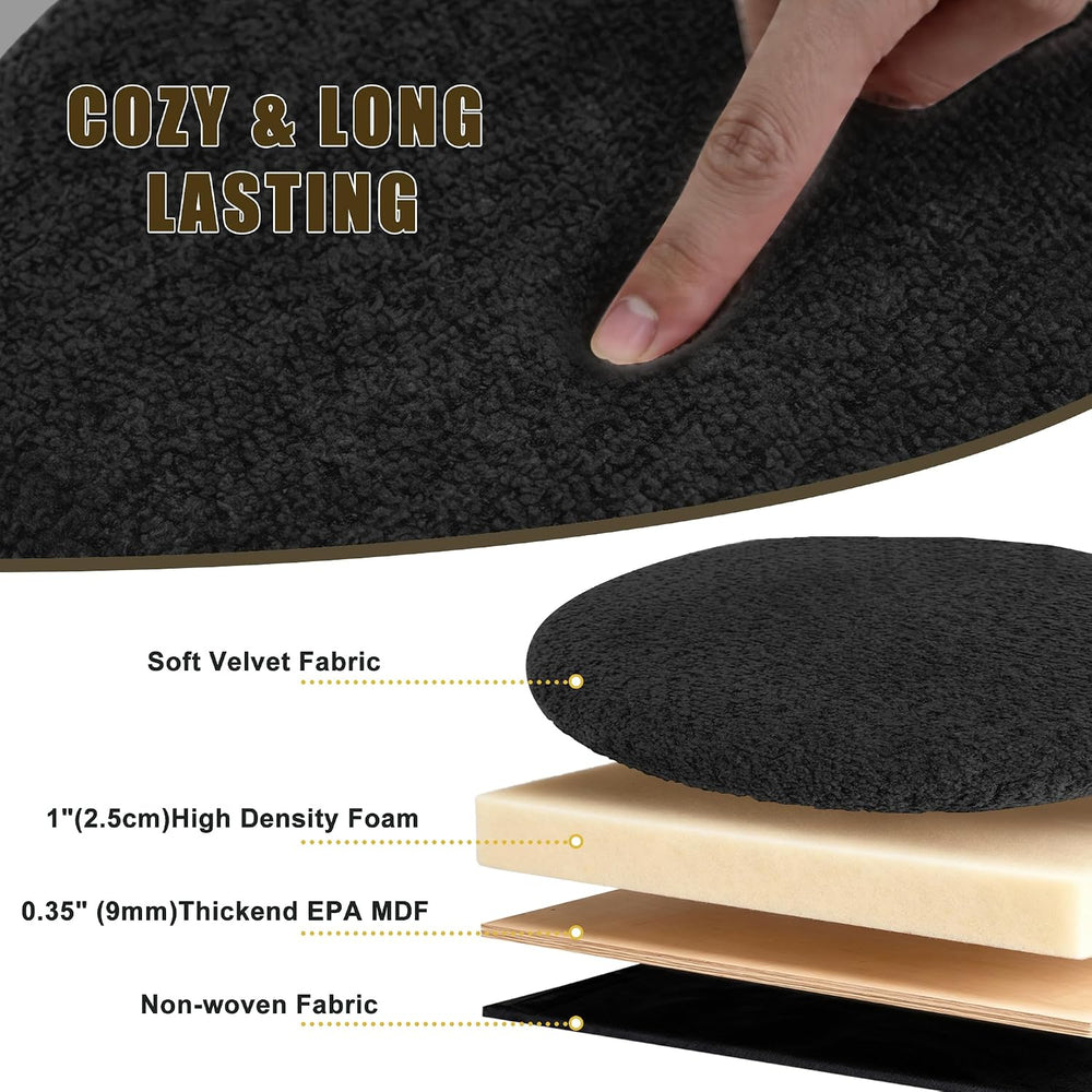 Round Ottoman with Storage,Soft Velvet Vanity Stool,Ottoman Coffee Table with...