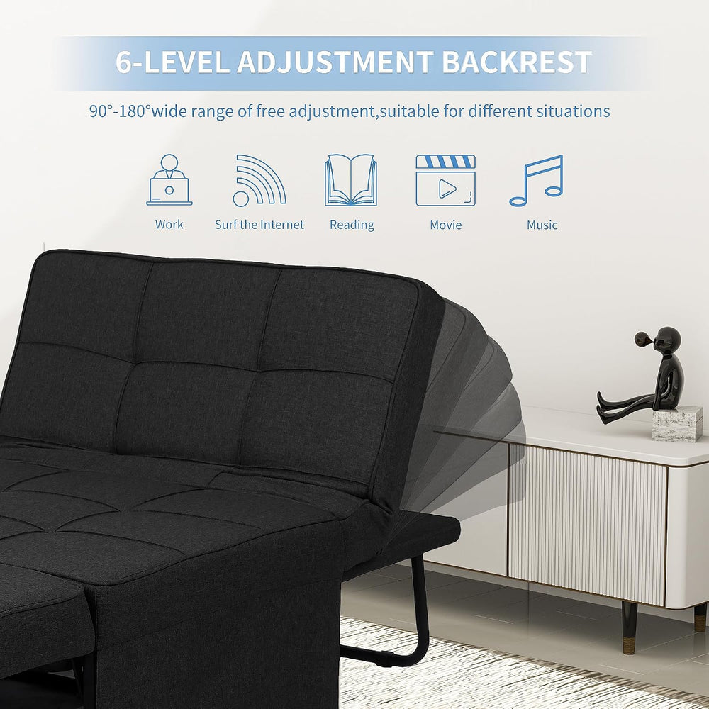 Ainfox Convertible Sofa Bed, 4 in 1 Multi-Function Folding Ottoman Bed with A...