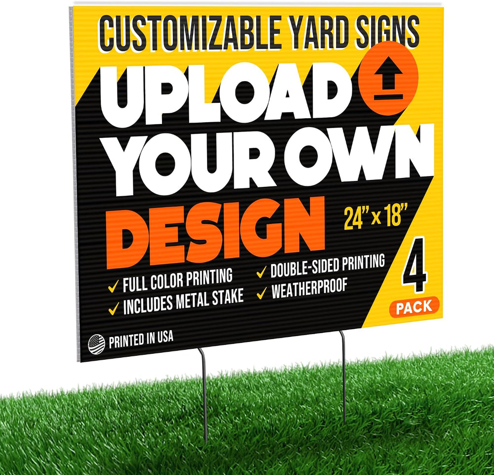 24x18" Custom Yard Signs for Business Double-Sided Personalized Photo Si...
