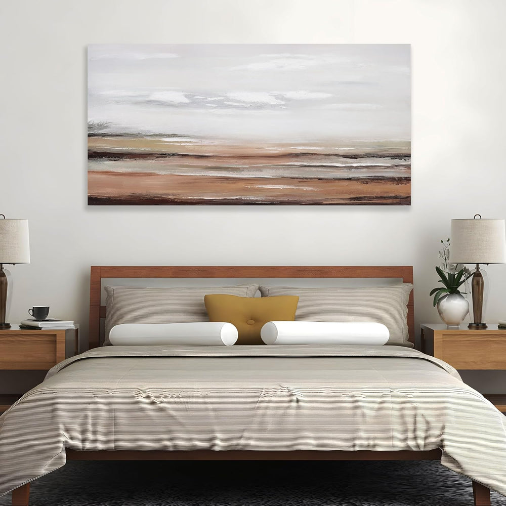 Framed Abstract Wall Art Wall Decor Modern Canvas Abstract Wall Art Brick-Red...