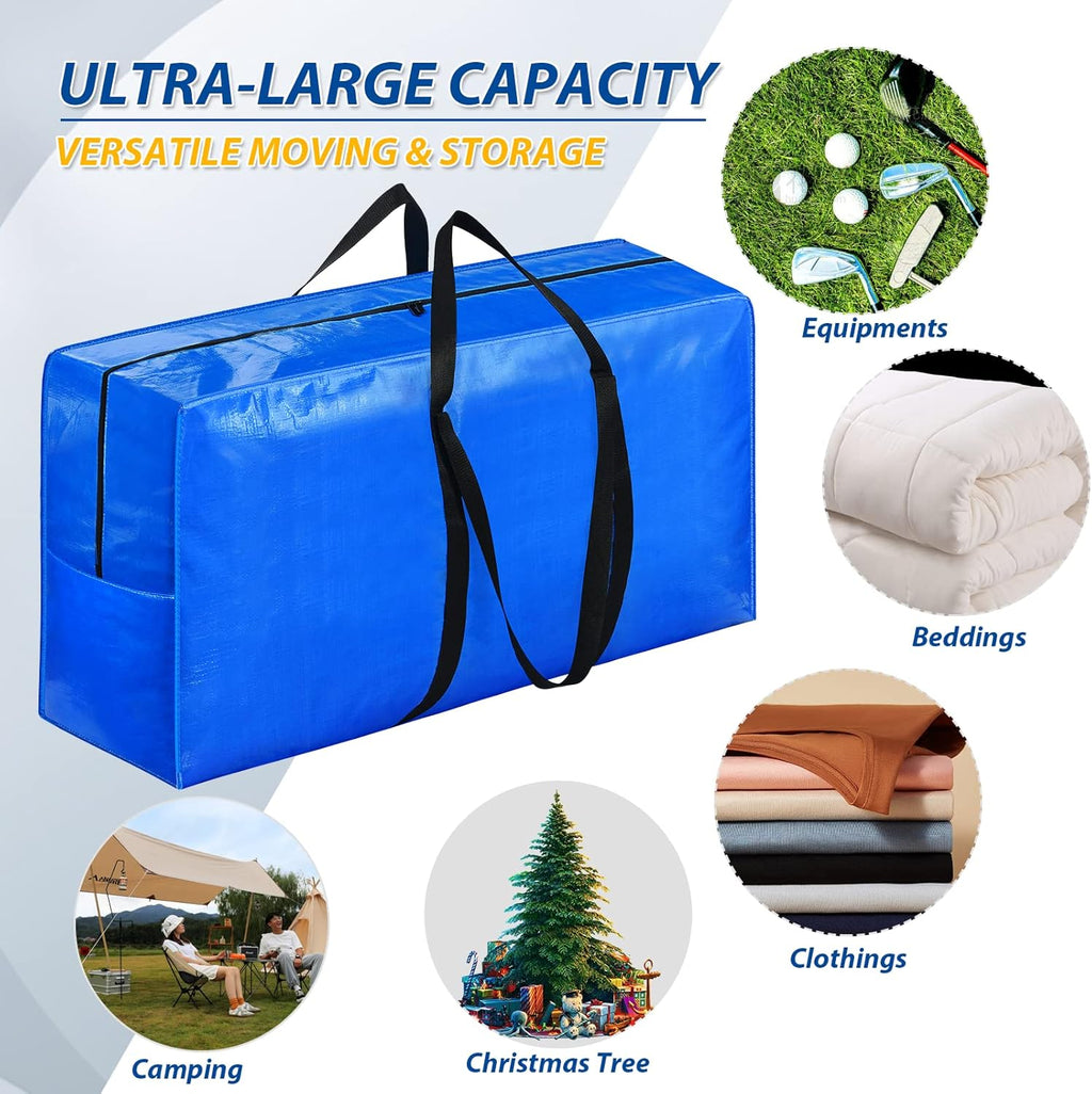 Extra Large Storage Bags, 7.5 Ft Christmas Tree Storage Bag, XXL Large Moving Bags Heavy Duty, Storage Totes Moving Boxes Supplies for College, Foldable Duffle Bag for Travel, 50x23x15inch - 1PACK