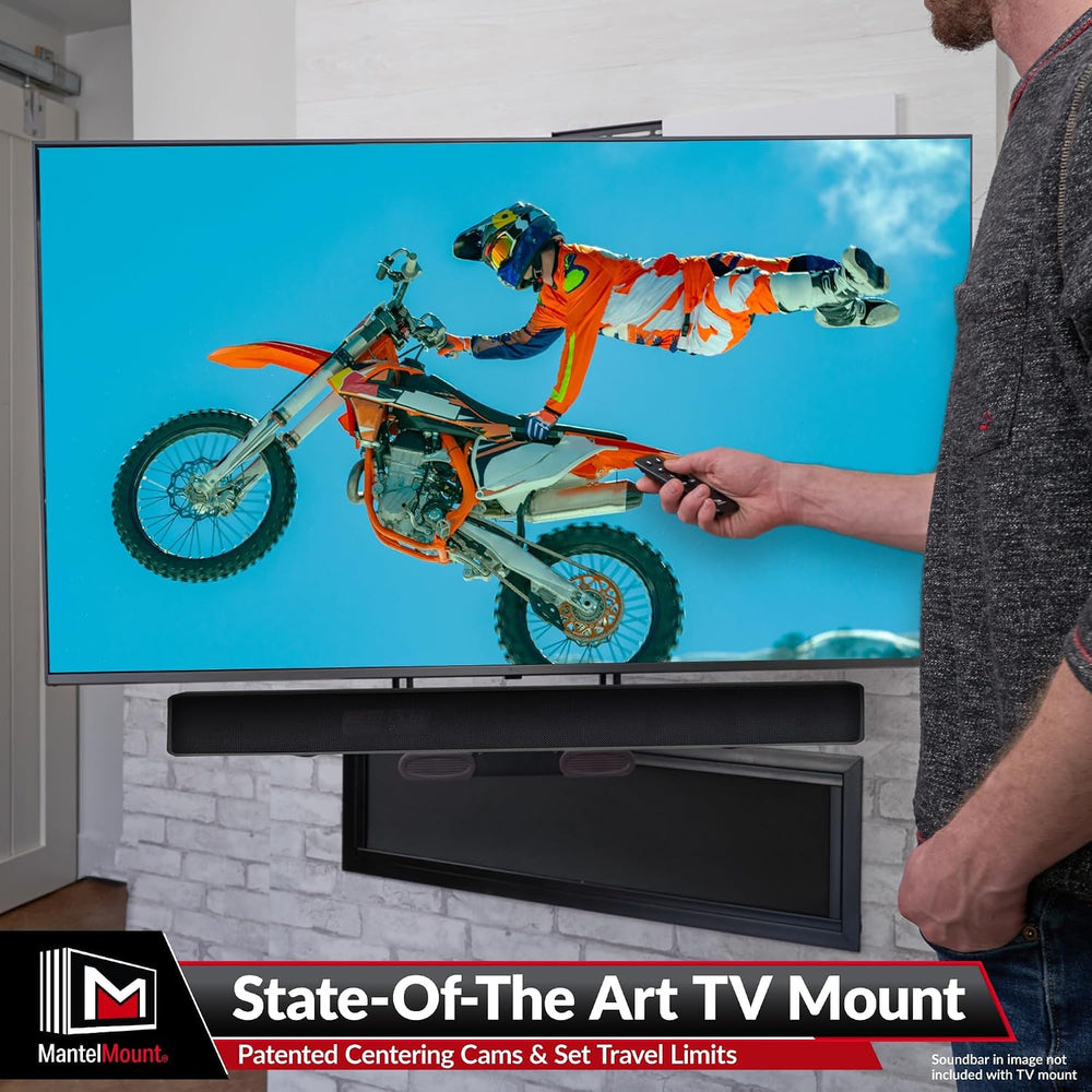 MantelMount MM815 Motorized Remote Control Pull Down TV Mount with Automated ...