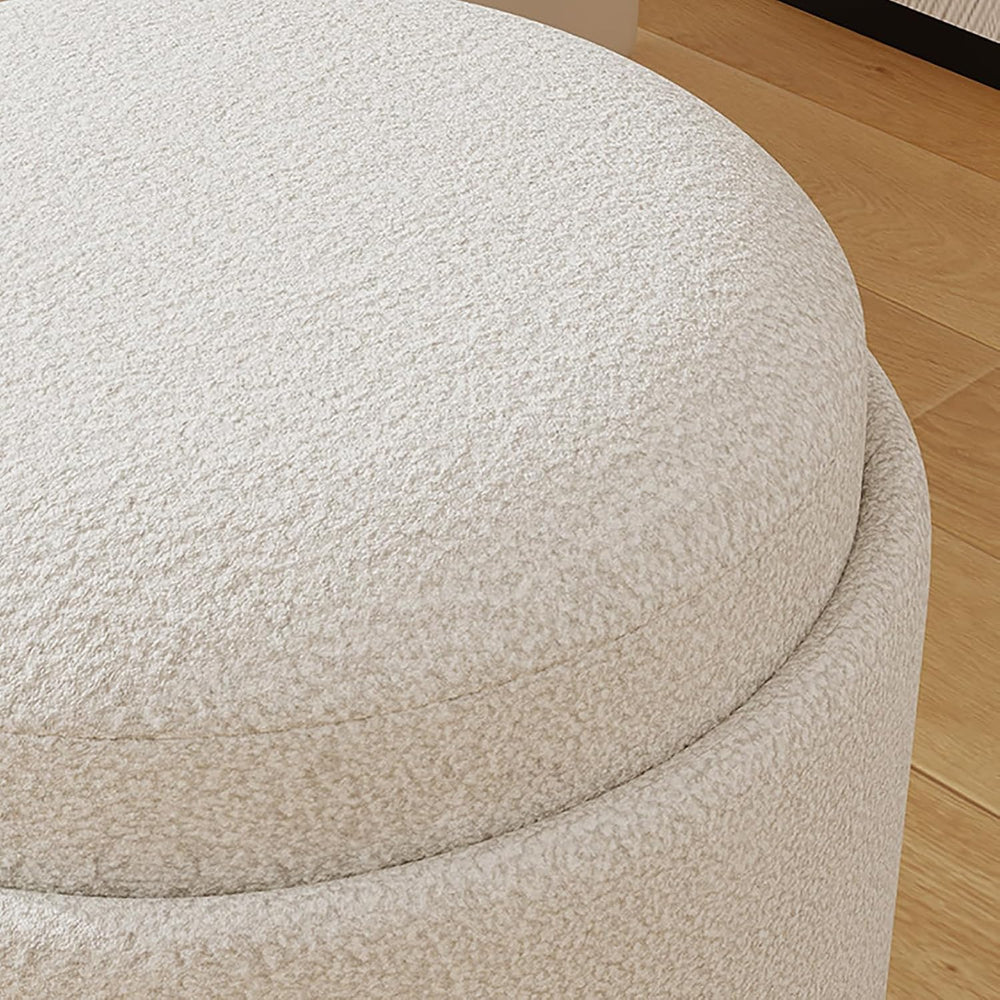 Modern Round Ottoman with Soft Padded Seat, Multifunctional Vanity Chairs for...