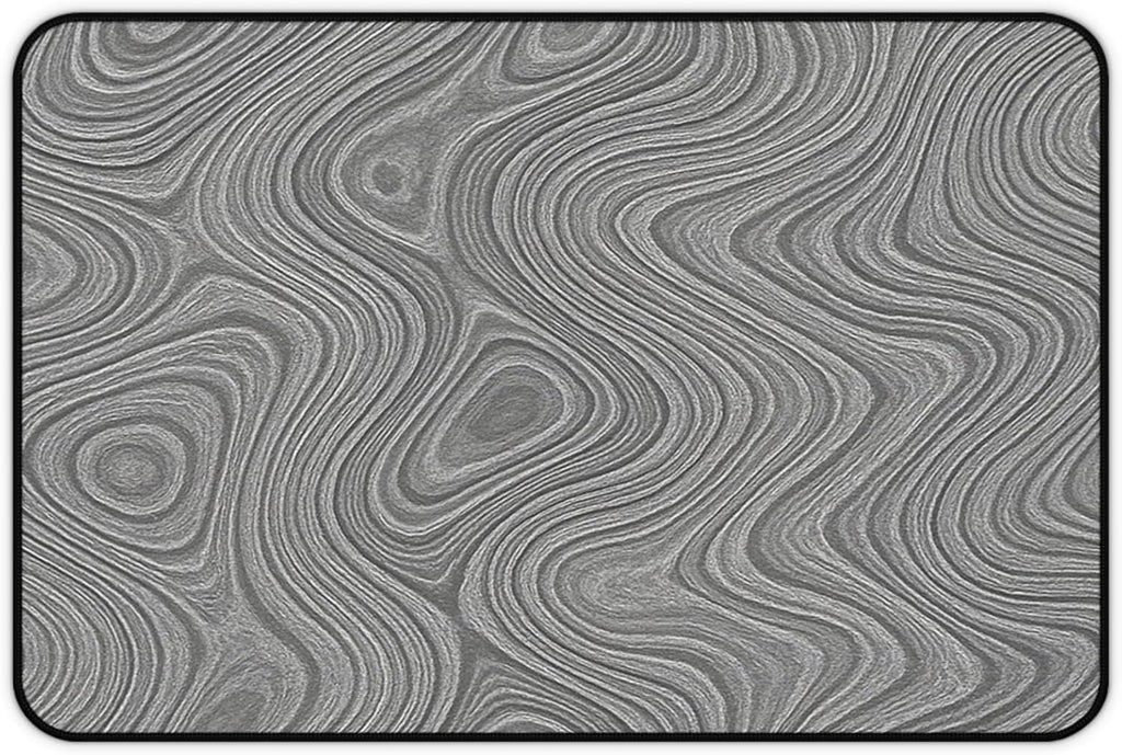 Brushed Metal Texture Desk Mat - Extended Mouse Pad & Desk Pad, Neoprene Surface, Non-Slip Rubber Base, Stitched Edges, Desk Protector for Keyboard & Mouse, Sizes 12x18/12x22/16x32 (Damascus, 12x18)