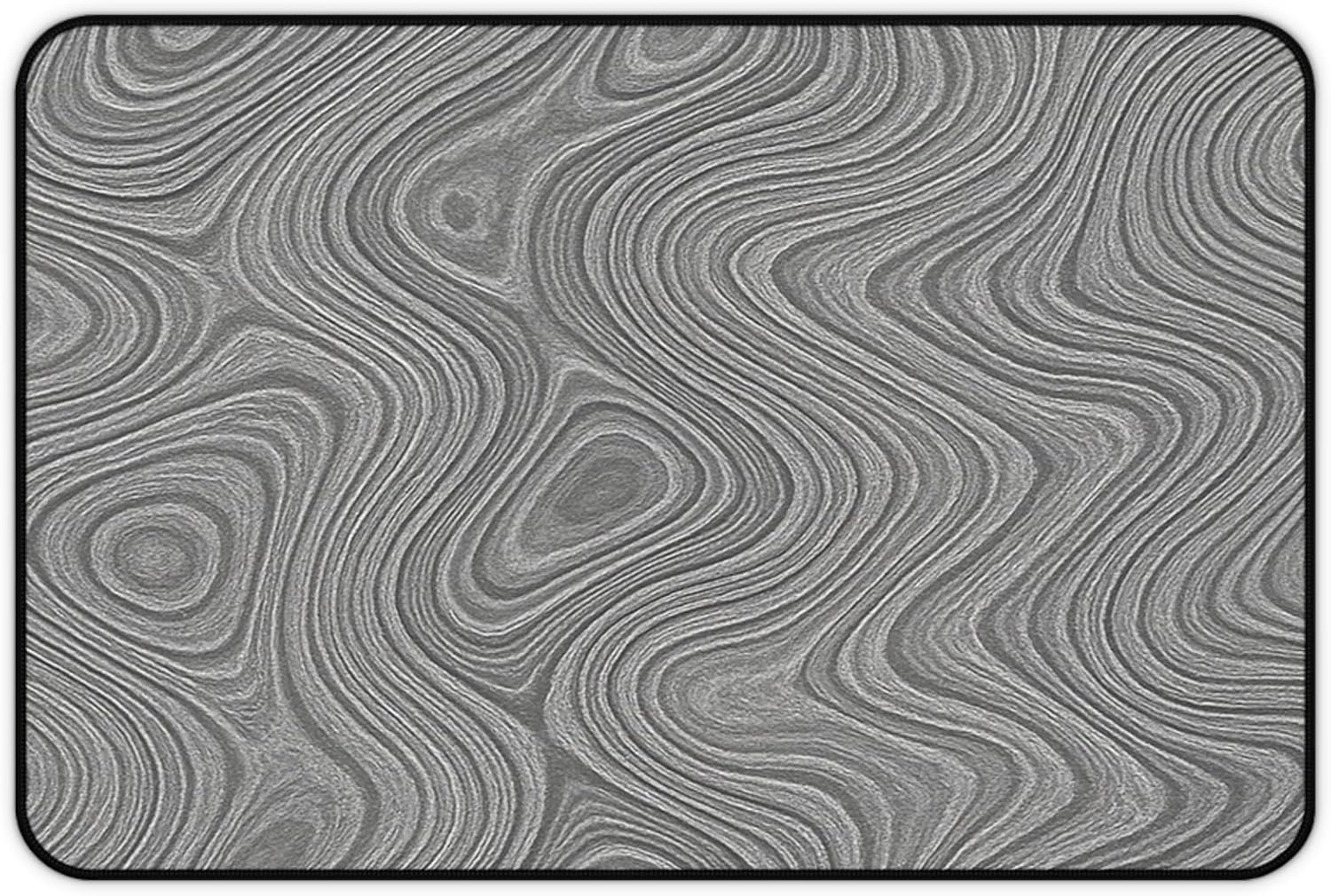 Brushed Metal Texture Desk Mat - Extended Mouse Pad & Desk Pad, Neoprene Surface, Non-Slip Rubber Base, Stitched Edges, Desk Protector for Keyboard & Mouse, Sizes 12x18/12x22/16x32 (Damascus, 12x18)