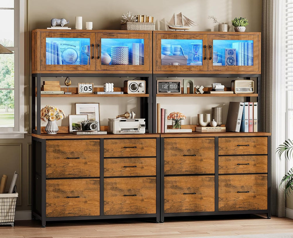 SEDETA 5 Drawer File Cabinet with Power Strip, 31.5" Filing Cabinet fits...