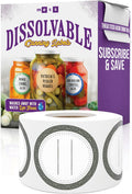 Canning Labels Dissolvable Stickers for Mason Jars and More (2" Round 200/roll) Canning Supplies Washes Off in Seconds Like Magic - Jar Labels Homemade Jam, Jelly, and More (Granite)