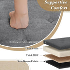 Athena Collection 24.5 Inch Small Ottoman with Storage, Round Linen Fabric Storage Ottoman Foot Rest with Removable Lid, Multipurpose Footstool Footrest for Livingroom, Bedroom, Dorm, Dark Grey