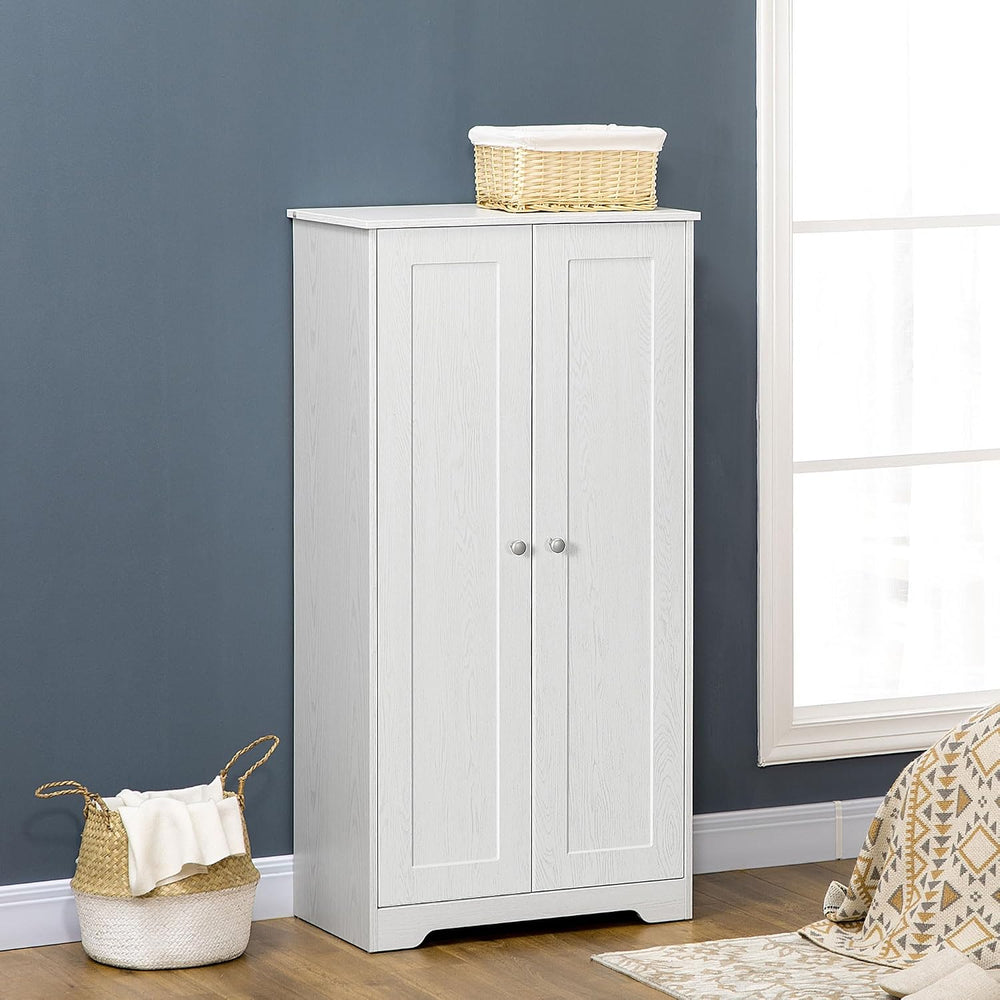 Modern Pantry Storage Cabinet, Freestanding Kitchen Cupboard with 2 Doors, Ad...