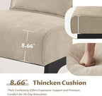 Armless Accent Chair Upholstered Comfy Modern Living Room Side Chair | Comfy Small Accent Lounge Chair with Pillow & Wooden Legs Accent Chair for Living Room Bedroom Farmhouse Reading Brown