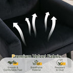 NicBex Modern Accent Chair for Living Room Upholstered Foam Filled Living Room Chairs with Metal Legs Velvet Cozy Lounge Armchair for Living Room Bedroom,Black