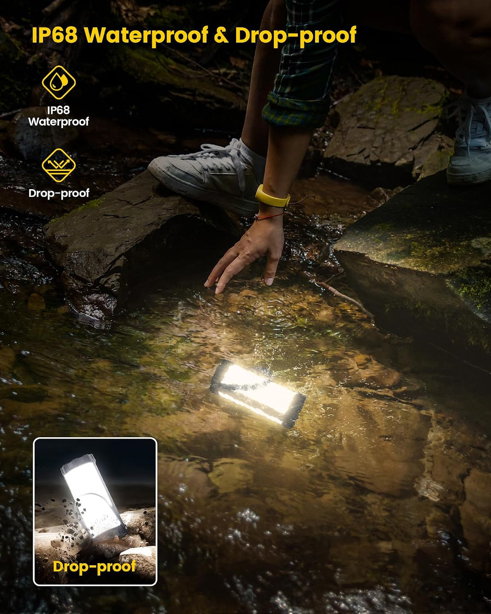 Glocusent 106 LED Camping Lights, 5000mAh Rechargeable Lantern for Outages