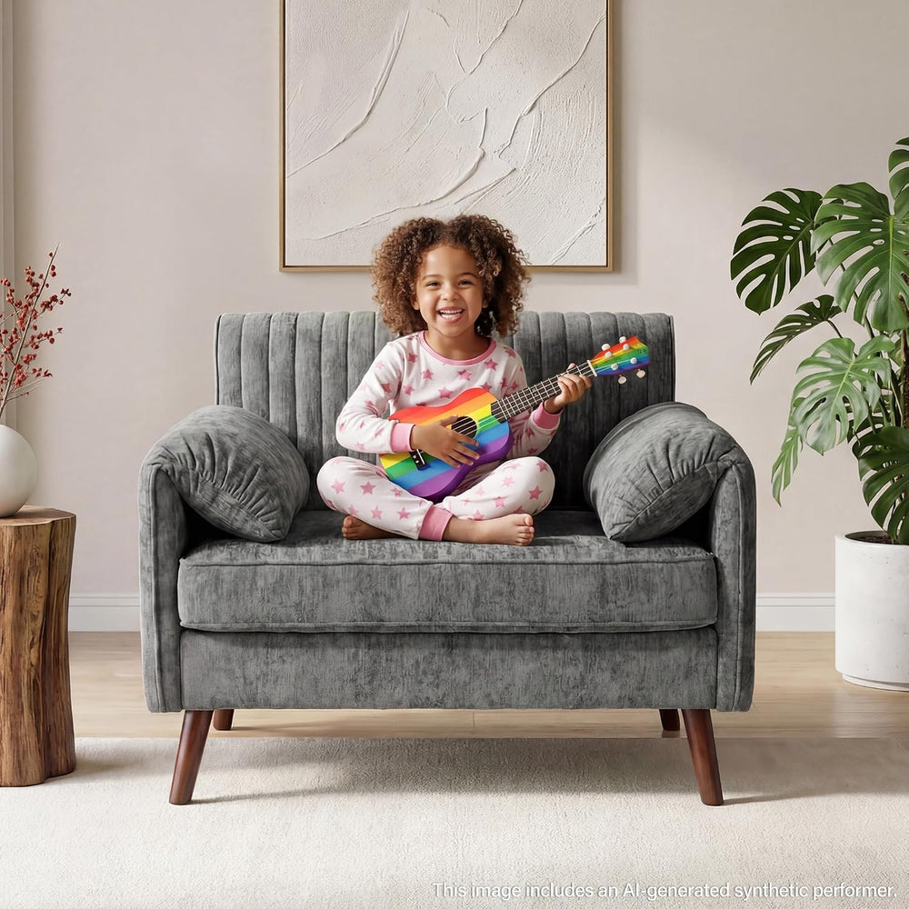Modern Oversized Accent Reading Chair for Living Room, 43", Chenille, Gray