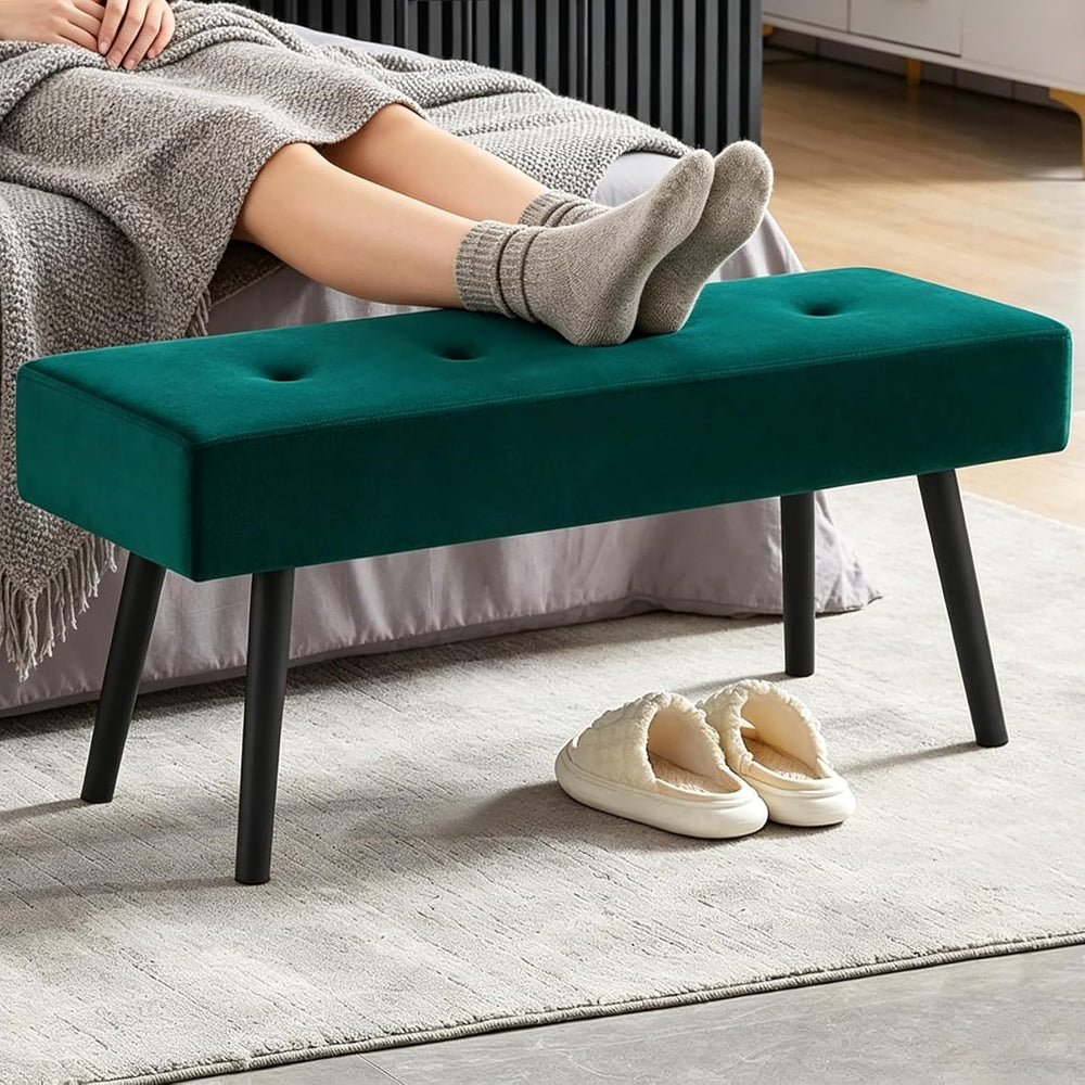 Entryway Bench - 40" Bench for Bedroom, Modern Ottoman End of Bed, Uphol...