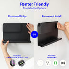 WallShelfie Bedside Wall Organizer & Bedside Shelf, Room Decor, Dorm Room Essential, Floating Bedside Shelf Wall Mount Organizer, Remote Control Holder, RV Accessories, Floating Shelves (Black)