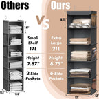 Simple Houseware 5 Shelf Hanging Closet Organizer, Dark Gray