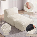 Unique Tortoise Pattern Soft Fabric Oversized Bean Bag Lounger Chair, 3-in-1 Sofa with Ottoman, Advanced Memory Foam, No Assembly for Living Room, Dorm, Bedroom(Beige)