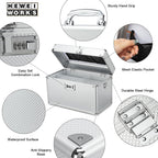 Storage Lock Box with Combination code, Lockable Medicine Storage Case, Empty First Aid Box, Security Lock Box, Multipurpose Lockbox for Home and Outdoor Use (Silver, Large)