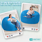 HABUTWAY 3FT Bean Bag Chair,Giant Bean Bag Chairs for Adults,Big Bean Bags with Memory Foam Filled, Large Beanbag Chairs with Soft Corduroy Cover-Blue