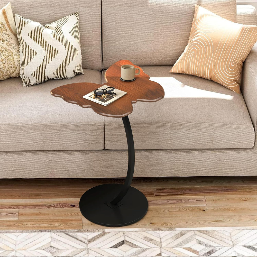 C-Shaped End Table - Small Side Table for Couch, Butterfly Coffee Tables for ...