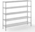 18" Deep x 72" Wide x 74" Height Wire Shelving Kit | 5-Tier | NSF Commercial Storage Rack Unit