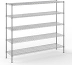 18" Deep x 72" Wide x 74" Height Wire Shelving Kit | 5-Tier | NSF Commercial Storage Rack Unit