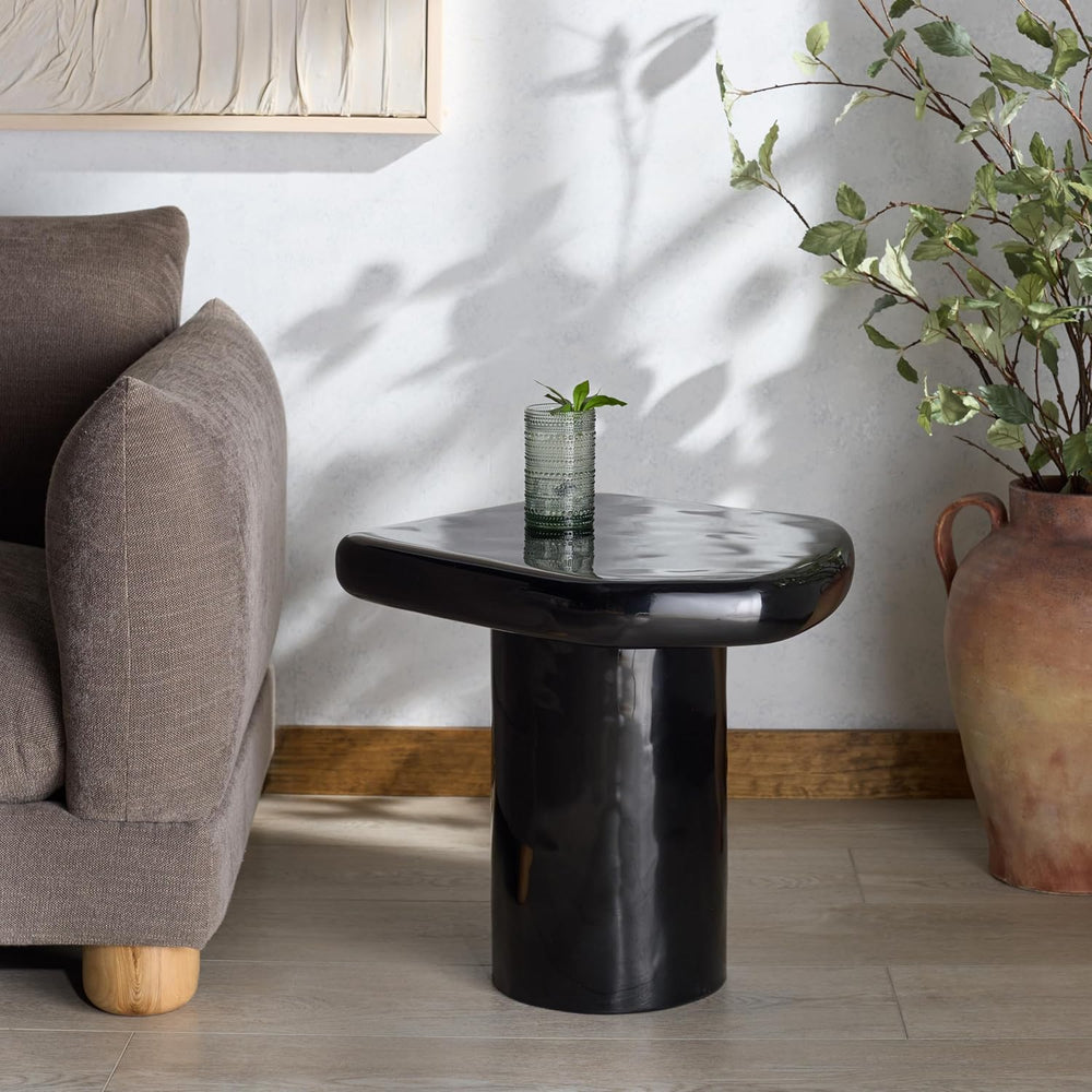 SAFAVIEH Couture Collection - Rhianna Black Concrete Accent Table, Sculptural...