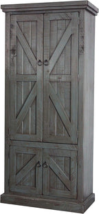 American Heartland Rustic Double Door Pantry, Rustic Dark Blue