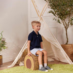 ECR4Kids SoftZone Tree Log Quarter Seat, 12in, Kids Bench, Chocolate