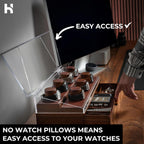 Premium 7 Slot Watch Box for Men - Large Wooden Watch Display Case with Hinged Cover, Leather Lining & Drawer - Watch Holder Organizer Stand - Handcrafted Luxury Christmas Gift for Men