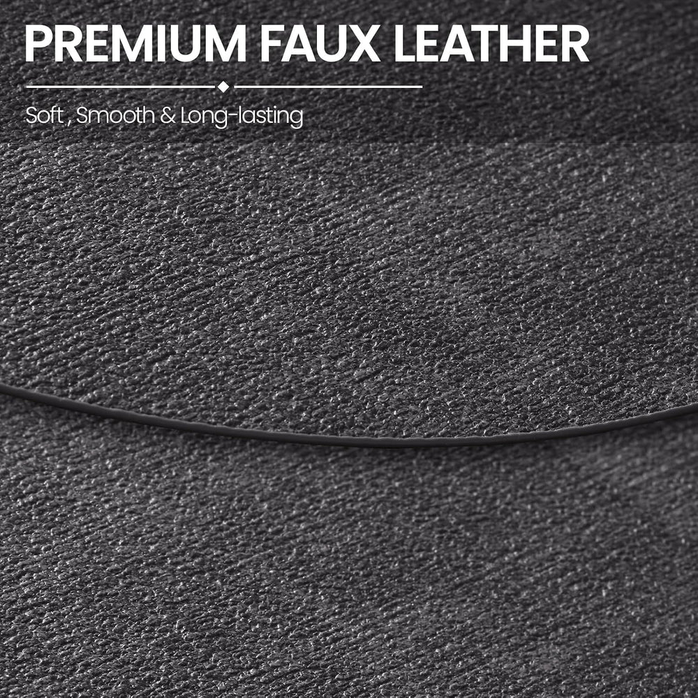Homaxy Oval Faux Leather Placemats Set of 6, Easy to Clean, Dark Grey