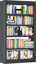 Book Shelf, 5-Tier Sturdy Bookcase, Adjustable Bookshelf, Large Capacity per Shelf, Modern Book Cases for Living Room, Home Office, Garage, Ideal for Home Organization & Stylish Upgrades