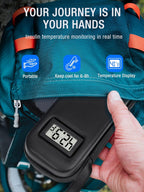 Insulin Cooler Travel Case TSA Approved, Temperature Display Insulin TravelCase, Portable Insulin Pen Cooler Travel Case for Insulin Ice Pack, Travel Diabetic Supplies (Black)