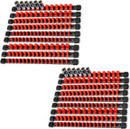 Socket Organizer Drive ABS Tools - Red Socket Holder, Premium Quality 18 Pieces Socket Holders Kit 1/4-Inch x 96 Clips, 3/8-Inch x 90 Clips, 1/2-Inch x 72 Clips（18PC,Red)
