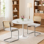 SoarFlash Kitchen Table and Chairs for 2, 24" Dining Table Set for 2 with Velvet Upholstered Chairs, 3 Piece Round Kitchen Table Set, Dining Room Table Set for Small Space, Apartment