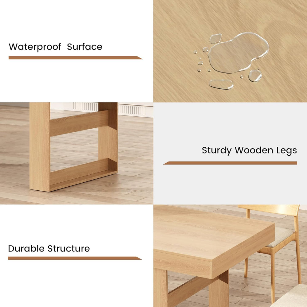 70.9" - 86.6" Extendable Dining Table for 8-10 Person, Modern Expan...