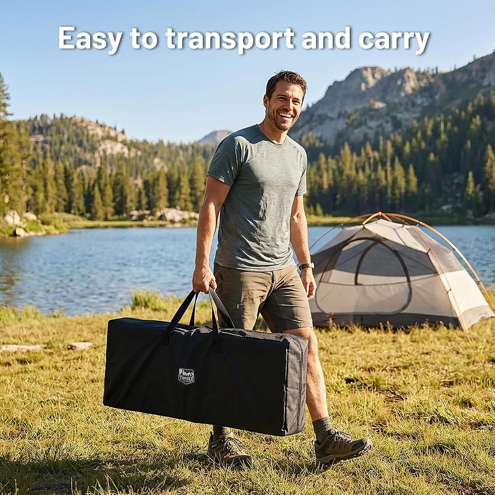 TIMBER RIDGE Bamboo Folding Camping Table, Portable RV Picnic Table | Adjusta...