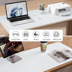 Aothia Leather Desk Pad Protector, Office Desk Mat, Large Mouse Pad, Non-Slip PU Leather Desk Blotter, Laptop Desk Pad, Waterproof Desk Writing Pad for Office and Home (48"x17", Barely Grey)