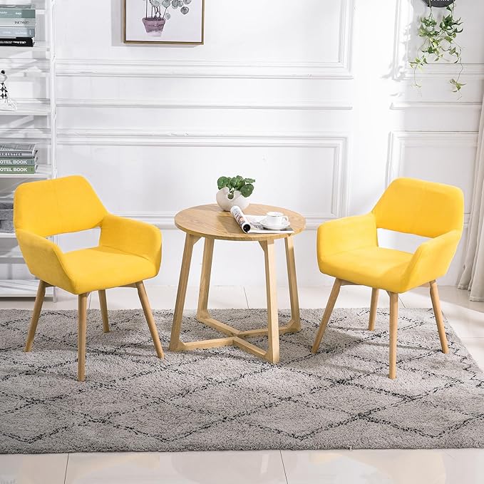 Mid Century Modern Dining Chairs Set of 2 & 4 & 6 Comfy Accent Chair ...