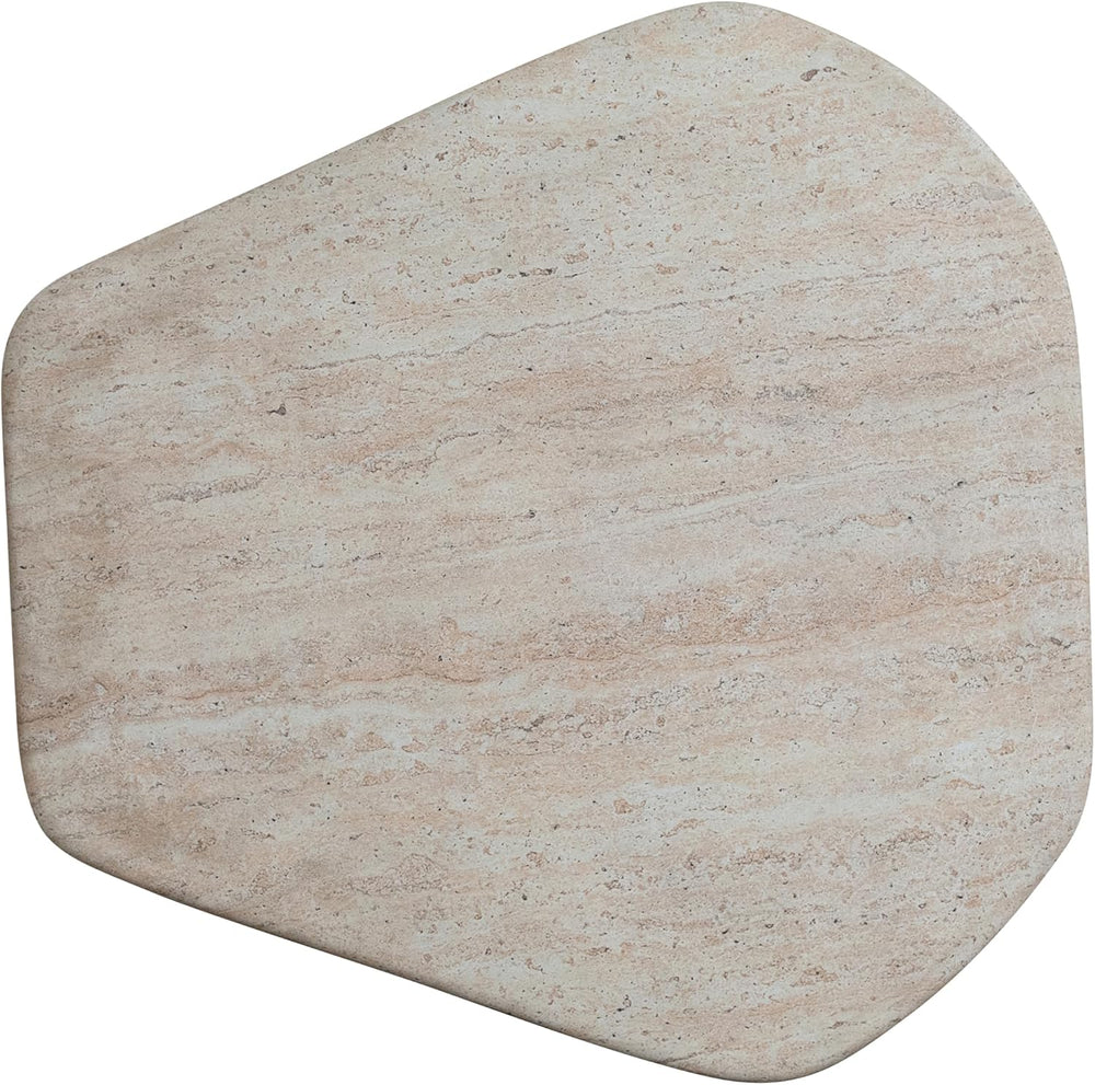 Bloomingville Lightweight Eco Stone Indoor/Outdoor Table, Travertine Finish, ...