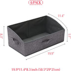 TENABORT 6 Pack Trapezoid Large Foldable Closet Storage Bins with Handle, Fabric Storage Organizer Cube Colth Containers Linen Box Shelf Baskets for Clothes Clothing Shelves Wardrobe