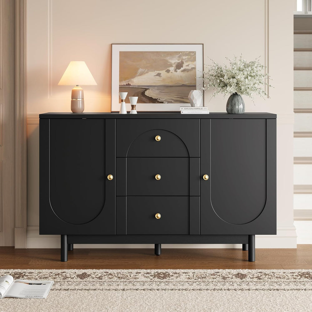 Buffet Cabinet with Drawers, 54" Large Sideboard Buffet Storage Cabinet ...