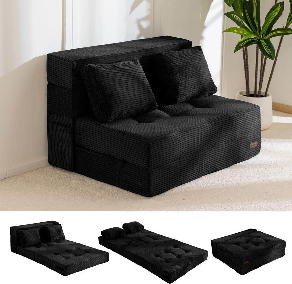 MAXYOYO Convertible Sofa Bed, Fold Out Sofa Couch with Pillow for Adults | Lo...
