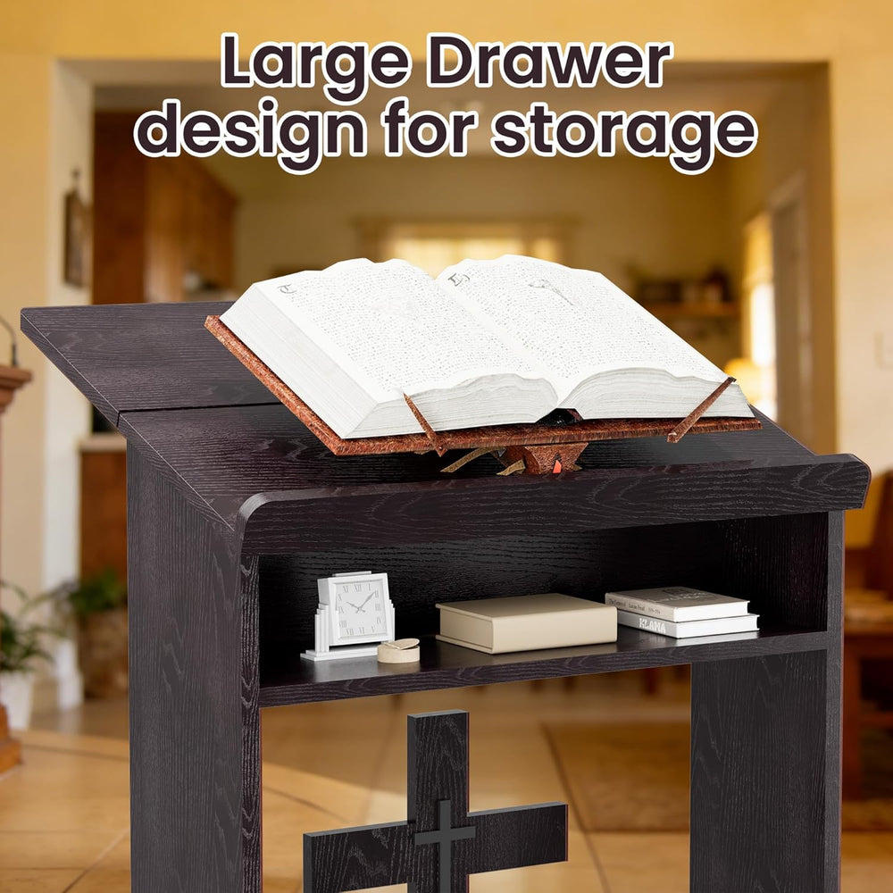 Foldable Prayer Kneeler, Wooden Prayer Bench with Storage Shelf, Cushion Pad,...