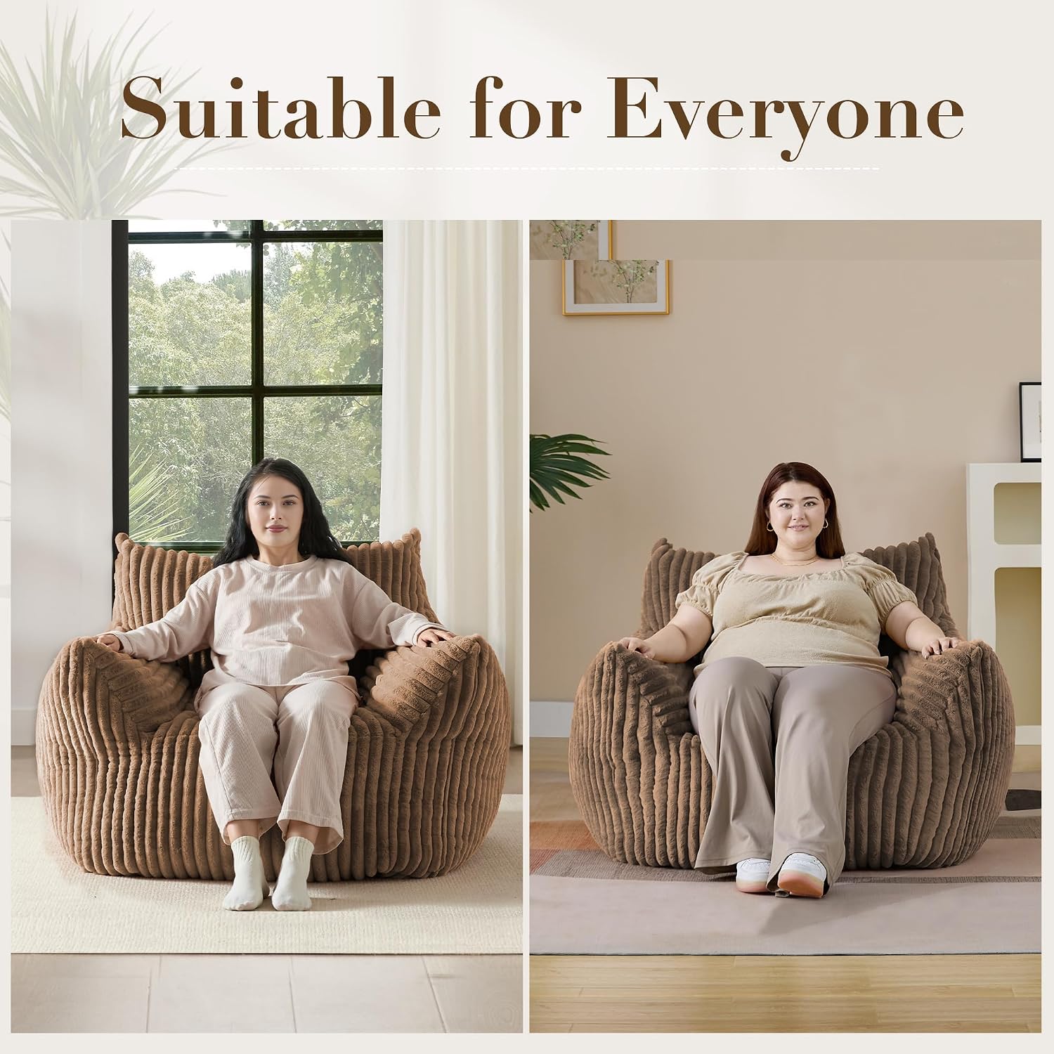 Oversized Bean Bag Chair for Living Room Furniture Bean Bag Chairs for Adults- Small Couch & Lounge Accent Chair for Living Room Chairs or Bedroom