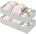 Vtopmart 4 Pack Large Bra Drawer Organizer, 16 Inch Foldable Fabric Underwear Storage Tray for Dresser Drawers, Keeps Shape for M-XL/34D-40D Bras, Closet Organizer